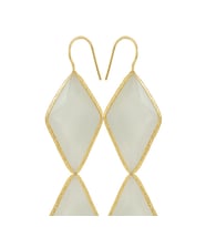 Kadir Jewellery 22 Ayar Altın Kaplama Vintage Küpe -El İşçiliği Ve Hipoalerjenik Küpe (Beyaz)