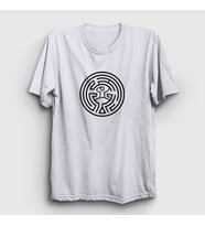 Presmono Unisex Sarı Maze Westworld T-Shirt 224277tt (Beyaz)