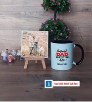 Babaya Hediye Fotoğraflı Dekoratif Taş, Kupa Bardak Beyaz Hediye Babaya Doğum Günü Hediyesi (Model 11)
