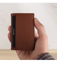 My Valice Unisex Hakiki Deri Cüzdan ve Kartlık 1818 (Taba)