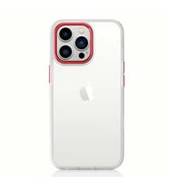Uyumlu Model Apple iPhone 13 Pro Kılıf Sararmaz Defens Armour Krom Case (Kırmızı)