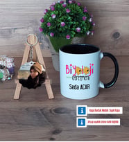Biyoloji Öğretmeni Kupa Bardak Beyaz ve Fotoğraflı Ahşap Anahtarlık Hediye (Model 11)