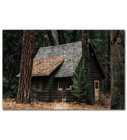 Cakapuzzle Koyu Ormandaki Ahşap Ev ve Dev Ağaçlar Puzzle Yapboz MDF (Ahşap) (500 Parça)