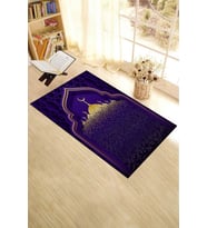 EVDEYA Dijital Baskılı Camii Motifli Yıkanabilir Motifli 70x130 Namazlık Seccade, Seccade-5-kahve, (Mor)