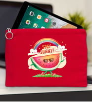 BK Gİft Yaz Temalı-7 Tablet Çantası 30x21cm(12 Renk Seçeneği), Ipad Çantası, Baskılı Tablet Kılıfı (Kırmızı)