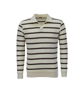 Erkek Spor Çizgili Mevsimlik Triko Polo Yaka Kazak BGL-ST03931