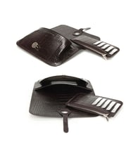 KANGAROO KINGDOM Hakiki Deri Siyah Kadın Portföy & Clutch El Çanta 8744-S (Kahverengi)
