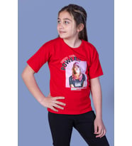 Toontoy Kız Çocuk Power Baskılı Tişört (Kırmızı)