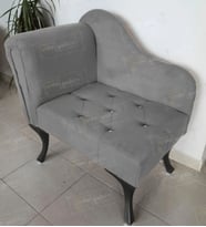 Yeni Model Tekli Köşe Koltuğu Josefin Bench Siyah Ayak (Gri)