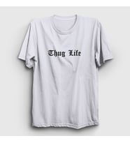 Presmono Unisex Sarı Thug Life 2pac Tupac Shakur T-Shirt 369780tt (Beyaz)