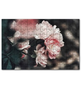 Cakapuzzle Pembe Güller Flu Arkaplan Puzzle Yapboz MDF (Ahşap) (1000 Parça)
