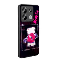 Xiaomi Redmi Note 13 Pro 5G Kılıf Parlayan Kabartmalı İkonik Figürlü Amas Silikon Kılıf (Siyah)