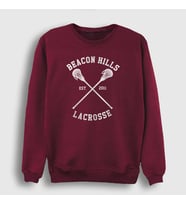 Presmono Unisex Beyaz Beacon Hills Lacrosse Dizi Teen Wolf Sweatshirt 330657tt (Bordo)
