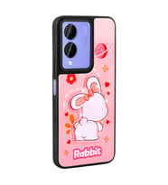 ViVo Y17s Kılıf Parlayan Kabartmalı İkonik Figürlü Amas Silikon Kılıf (Pembe)