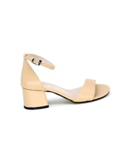 Punto 525281 Kalın Topuk 4 CM Rahat Bantlı Ayakkabı (Nude)