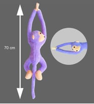 Elleri Yapışan Oyun Ve Uyku Arkadaşı 70 Cm Peluş Maymun Oyuncak - Premium Kumaş (Mor)