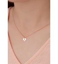 Kalp Harf Gümüş Kolye (Rose)