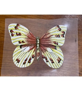 20X10 CM ÜTÜ İLE YAPIŞAN TRANSFER BASKI KELEBEK APLİKE ARMA TİŞÖRT BASKI (Sarı)