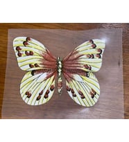 20X10 CM ÜTÜ İLE YAPIŞAN TRANSFER BASKI KELEBEK APLİKE ARMA TİŞÖRT BASKI (Sarı)
