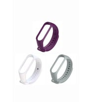 Xiaomi Mi Band 3-4 Silikon Kordon 3'lü Set Kırmızı Turuncu Sarı (Beyaz)