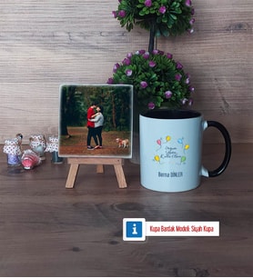 Doğum Günü Hediyesi Fotoğraflı Dekoratif Taş, Kupa Bardak Beyaz Hediye (Model 11)