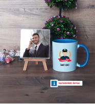 Erkek Polis Fotoğraflı Dekoratif Taş, Kupa Bardak Beyaz Hediye (Model 4)