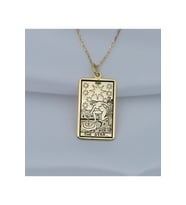 925 Ayar Gümüş Tarot (the Star) Yıldız Kolye (Altın)
