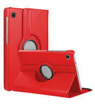 Microsonic Samsung Galaxy Tab A9 Plus Kılıf 360 Rotating Stand Deri Siyah (Kırmızı)