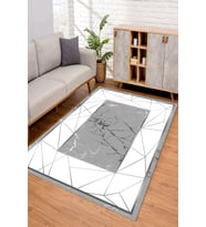 Dijital Kaymaz Taban Yıkanabilir Renkli Salon Halısı Mutfak Halısı Yolluk ND-SD-1186 (Gri)