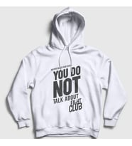 Presmono Unisex Beyaz Rule Film Dövüş Kulübü Fight Club Kapüşonlu Sweatshirt 244639tt (Beyaz)