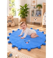120 Cm Bebek Oyun Halısı (Mavi)