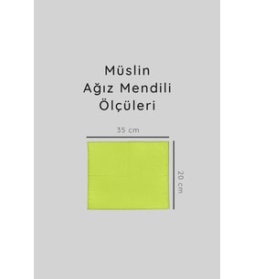 12'li Müslin Ağız Mendili , Omuz Bezi , Ter Bezi Çift Kat Dikimli 35x20 cm