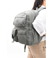 571 Collection Klinkır Sırt Çantası Çok Cepli 45*30 Cm Büyük Boy Lise Üniversite Çantası (Gri)