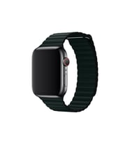 BİPOWER Apple Watch 42-44mm KRD6 Deri Bükme Kordon (Koyu Yeşil)