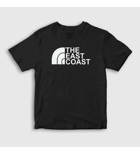 Presmono Unisex Çocuk Beyaz Logo The East Coast T-Shirt 503498tt (Siyah)
