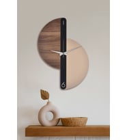 Dekoratif Ahşap Duvar Saati 55 Cm - Pablo (Krem)
