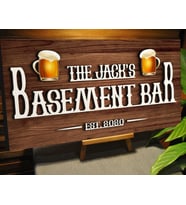 BK Gift Kişiye Özel Kabartma Tasarım Ahşap Bar Tabelası 61cm, Home Bar Tabela, Rustik Ev Dekorasyonu, Duvar Dekoru (Model 4)