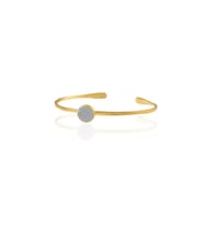 Kadir Jewellery Zirkon Taşlı Ayarlanabilir 22 Ayar Altın Kaplama Bilezik (Gri)
