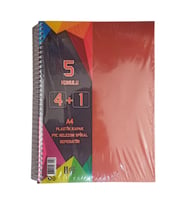 4+1 Ayraçlı Defter 5 Konulu 125 Yaprak 1 Adet 4 Kareli 1 Çizgili Spralli Plastik Kapak Seperatörlü (Turuncu)