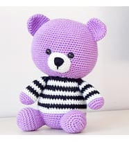 Amigurumi Örgü Oyuncak Ayı (Mor)