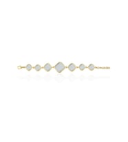 Kadir Jewellery 22 Ayar Altın Kaplama Zirkon Taşlı Ayarlanabilir Zincir Bileklik (Mercan)