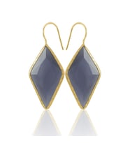 Kadir Jewellery 22 Ayar Altın Kaplama Vintage Küpe -El İşçiliği Ve Hipoalerjenik Küpe (Mor)