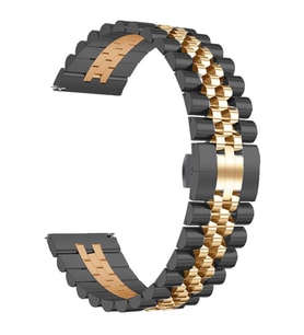 Mi Watch Color Kordon 22mm Şeritli Metal Kordon 36 (Siyah-Rose Gold)