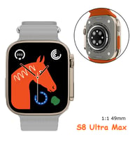 Watch 8 Ultra Max S8 Akıllı Saat 49mm 2.08 "ekran Vidalı Kordon Kilitlemeli (Bej)