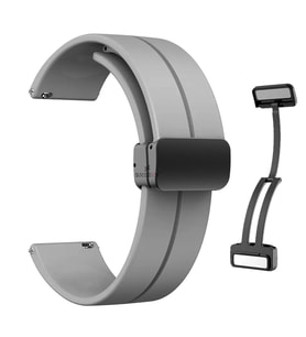 Huawei Watch GT3 Elite-Active 46mm-GT3 Pro-GT3 Se 22mm Uyumlu Coastal Manyetik Tokalı Silikon Kordon (Gri)