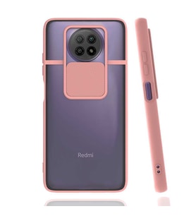 Ceponya Xiaomi Redmi 9C Kılıf Kamera Korumalı Mat Yüzey Silikon (Pembe)