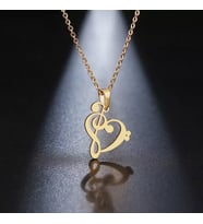 Kişiye Özel 925 Ayar Gümüş Müzik Notası Kolye (Gold)