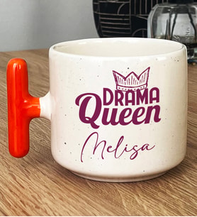 Kişiye Özel Drama Queen Hediye T Kupa Bardak Sevgiliye Arkadaşa Hediye (Turuncu)