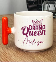 Kişiye Özel Drama Queen Hediye T Kupa Bardak Sevgiliye Arkadaşa Hediye (Turuncu)