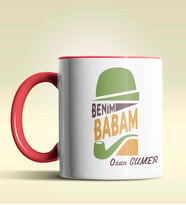 Kişiye Özel Benim Babam Tasarımlı Siyah Kupa Bardak (Kırmızı)